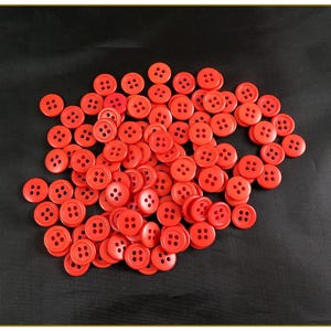 Vintage Orange Buttons, 5/8 Inch, 4-hole, 127 Buttons