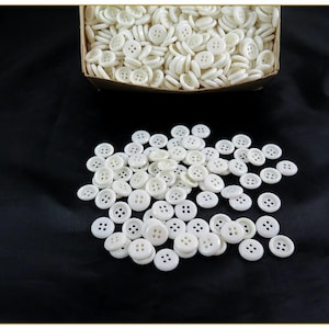 Antique White Buttons, 4 Hole, Size 5/8 Inch, 200 Buttons.