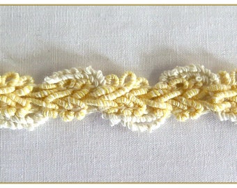 Garniture en coton blanc jaune, 1/2" de large, 10 yards continus