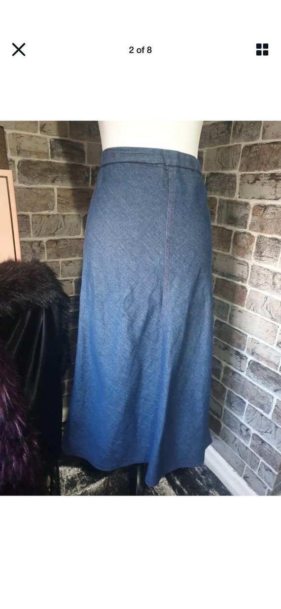 Vintage 1960s long denim skirt | Etsy