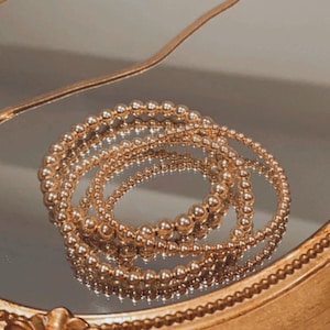 Gold Filled Beaded Ball Bracelet,2mm, 2.5mm, 3mm, 4mm, 5mm, 6mm, 14k Yellow Gold Filled Layering Jewelry, Stacking Stretch Bracelets
