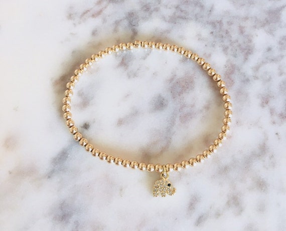 Gold filled charm beaded bracelets