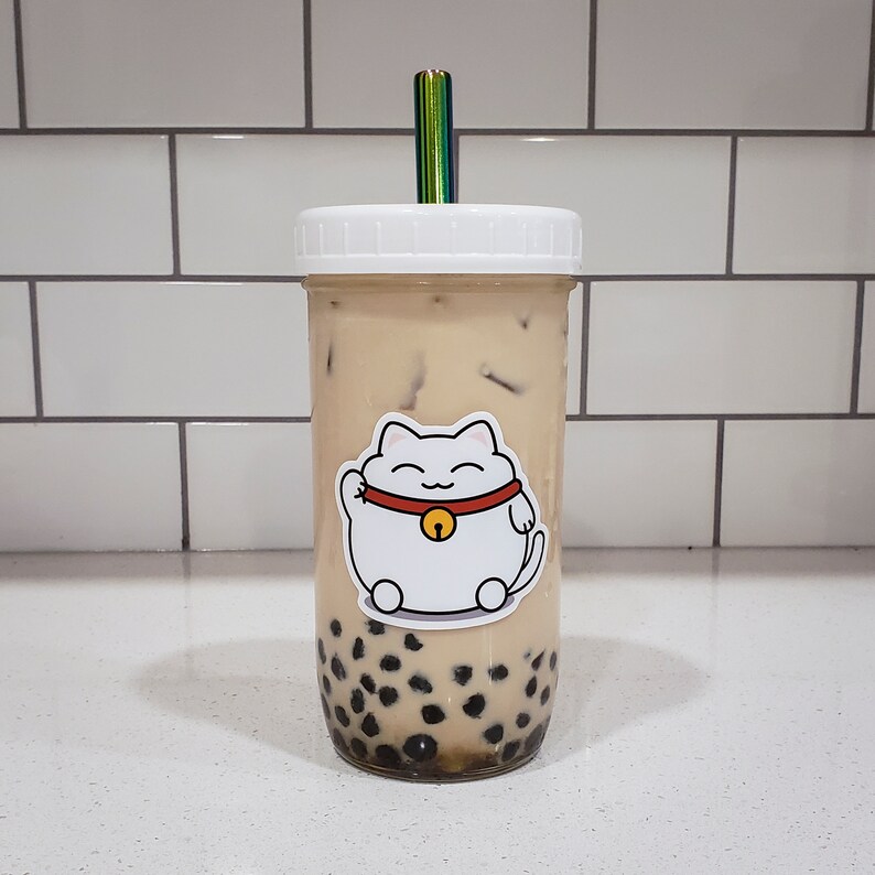 Bubble Tea Reusable Cup 2-Pack Eco-Friendly Reusable Glass Boba Bubble Tea Cup with | Etsy
