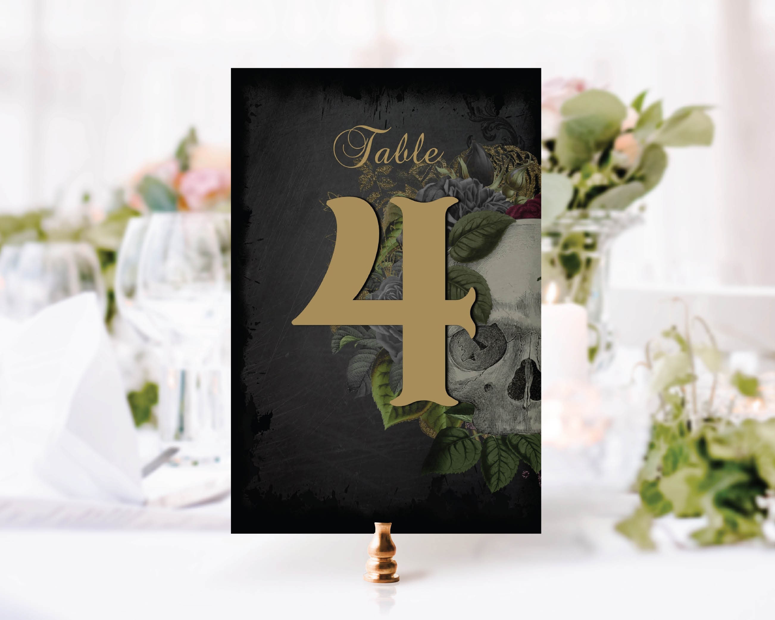 Wedding Table Numbers With a Goth Masquerade Skull of Pink - Etsy
