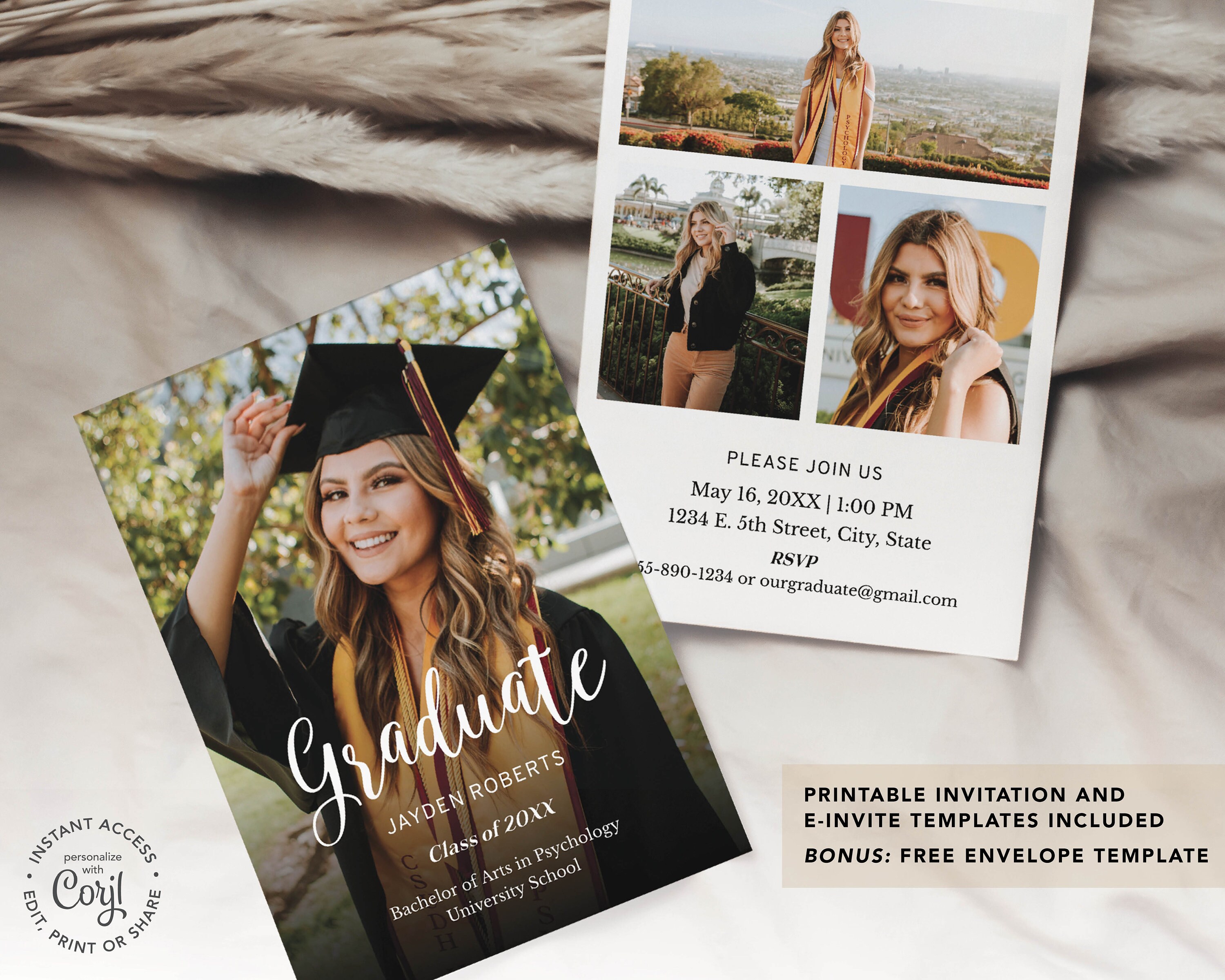 Graduation Invitation Template Graduation Invite With - Etsy