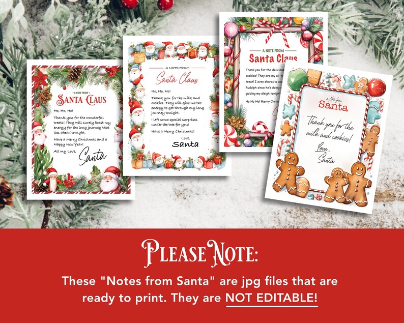 Note From Santa, Thank You for the Milk and Cookies Note, Instant ...