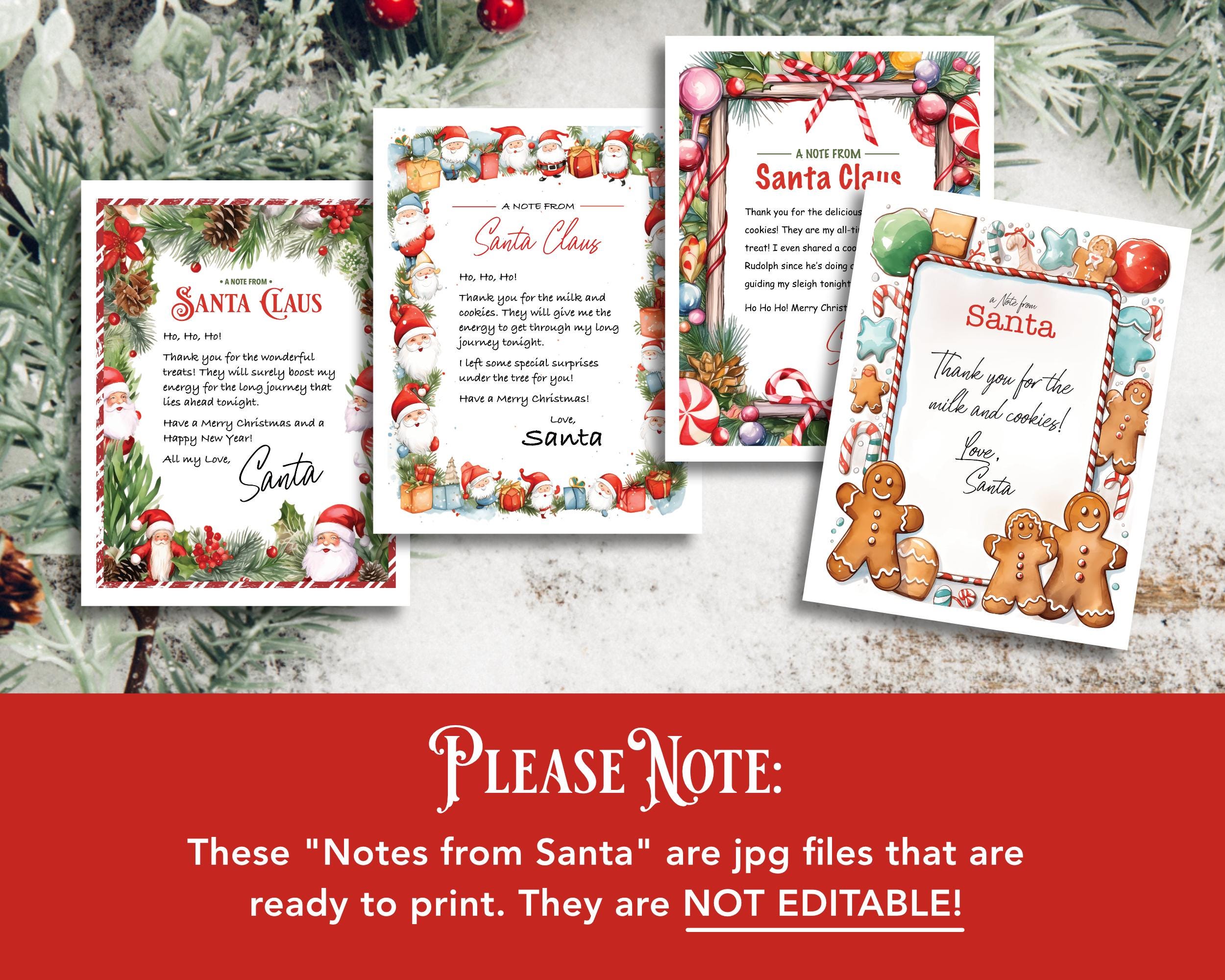 Note From Santa, Thank You for the Milk and Cookies Note, Instant ...