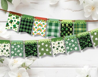 St. Patrick's Day Banner Template - Create Your Own Instant Download Decor with Cute Flag Selections