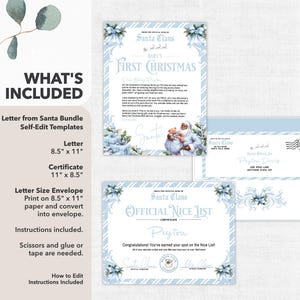 Baby's First Christmas Letter From Black Santa Claus Template in Baby ...