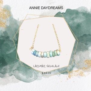 Larimar chunky bar necklace