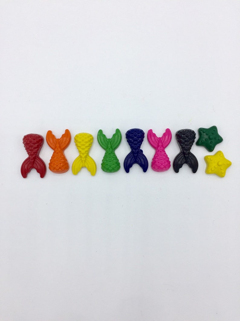Set of 9 Mermaid Tail and Star Crayons