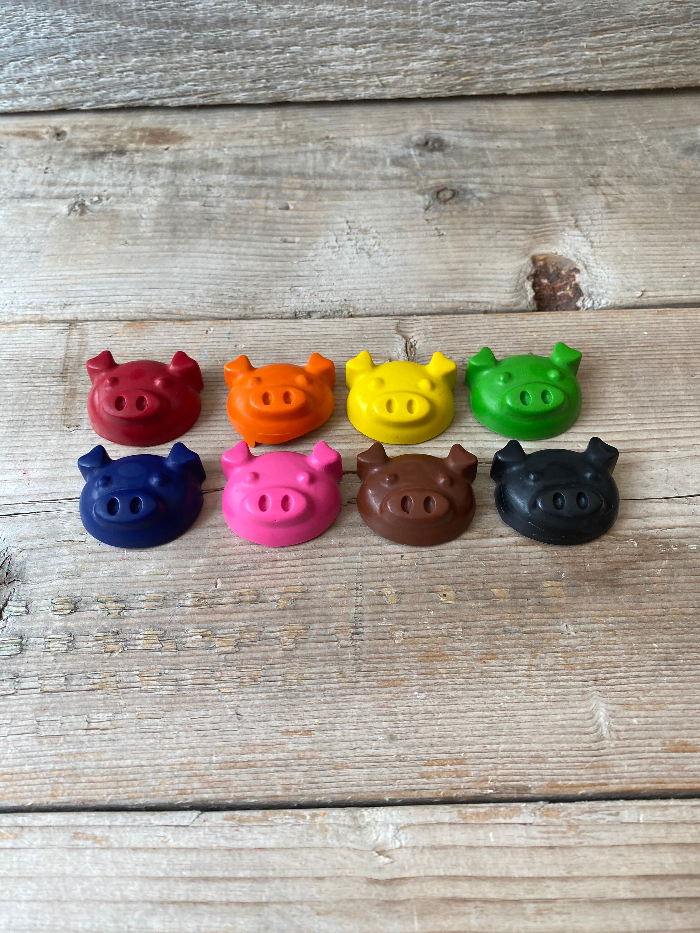 Set of 8 Pig Crayons Etsy