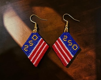 250 Pendientes Patrióticos con Cuentas - Solo Patrón