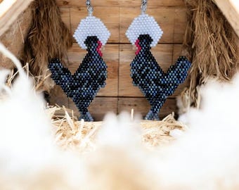Polish Hen Earrings - Pattern Only