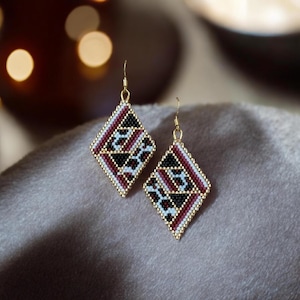 Large Leopard Diamond Earrings - Pattern Only
