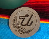 Monogrammed Cactus Coaster