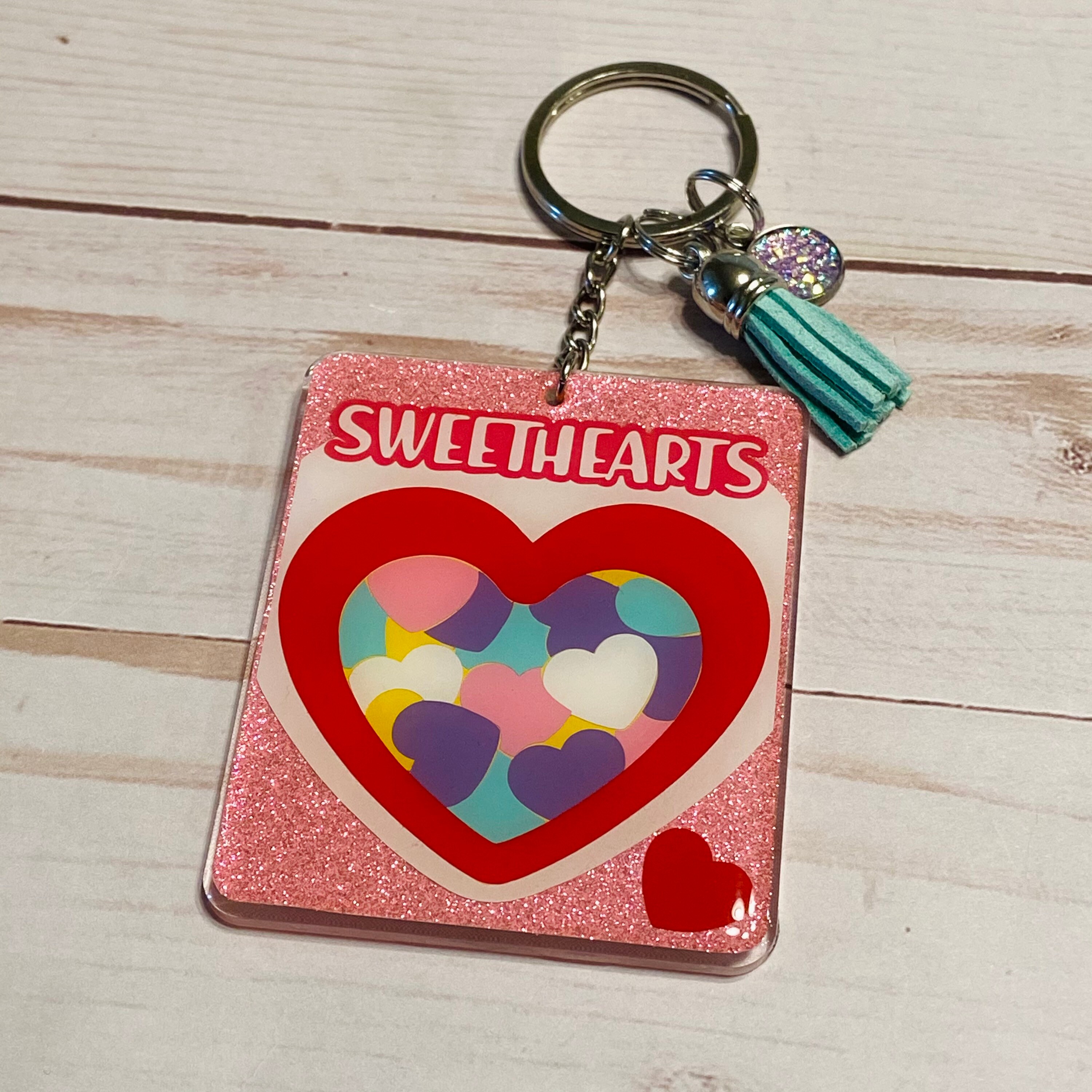 Acrylic Keychain Glitter Resin Keychain Valentine's Day Etsy New Zealand
