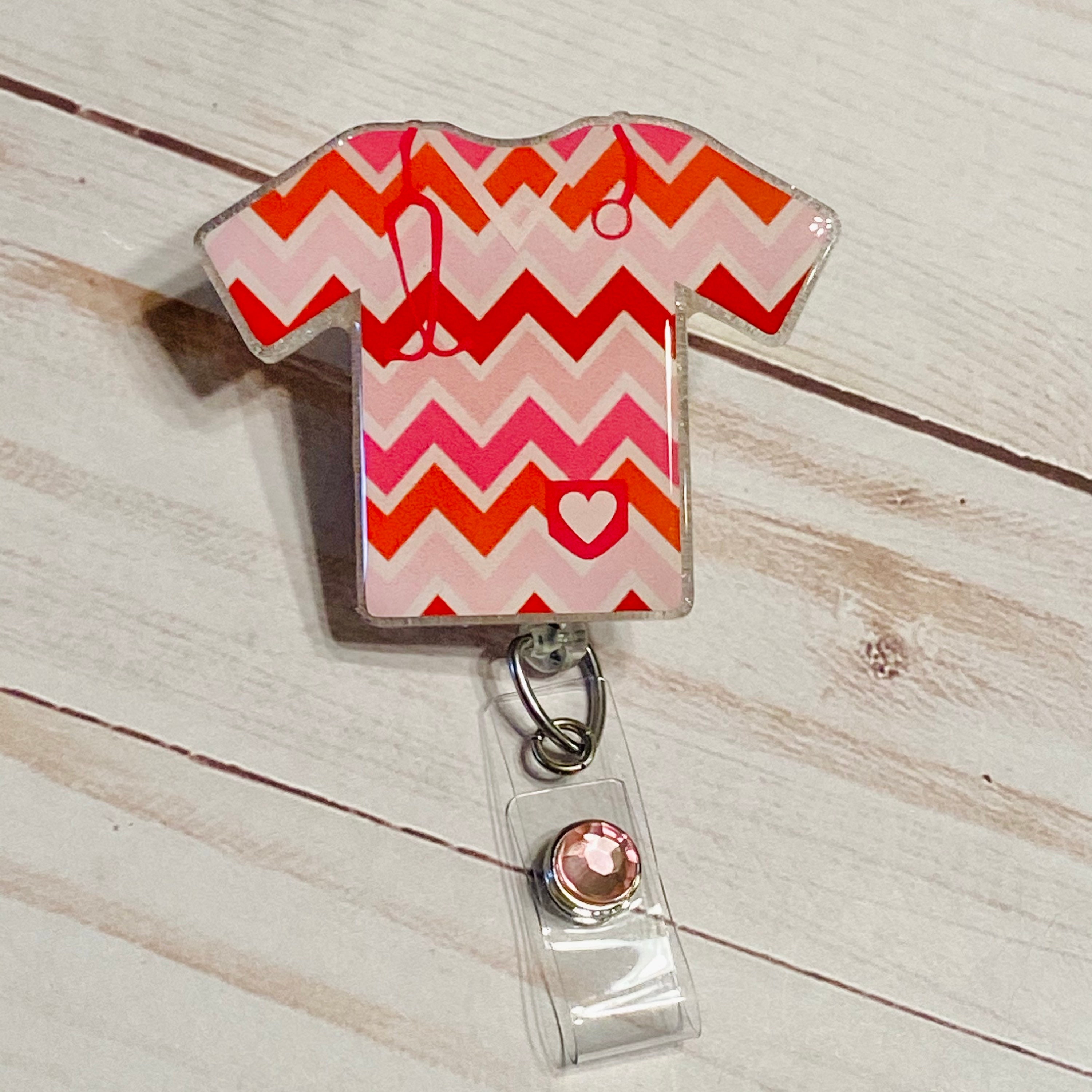 Acrylic Badge Reel Retractable Badge Holder Clip for ID Etsy