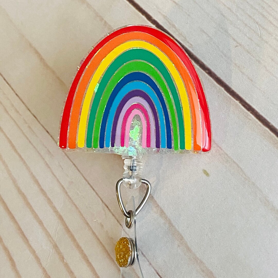 Acrylic Badge Reel Retractable Badge Holder Clip for ID Etsy