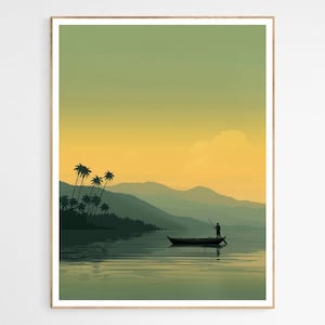 Impresión artística de paisajes filipinos / Arte filipino, decoración de pared cultural estética, arte pinoy, pieza de colección de arte rara