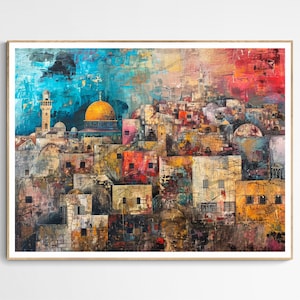 Unique Glimpse of Palestine Art Print | Palestine Landscape Art Print, Vibrant Home Decor, Cultural Wall Art, Perfect Gift