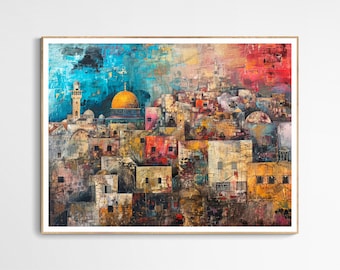 Unique Glimpse of Palestine Art Print | Palestine Landscape Art Print, Vibrant Home Decor, Cultural Wall Art, Perfect Gift