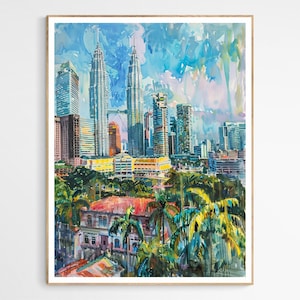 Kuala Lumpur Watercolour Art Print | Stunning Malaysia Travel Print, Home Decor or Office, Unique Gift for Art Lovers