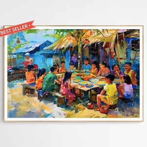 Meal of the Children Philippines Art Print | Filipino Inspired Art Print, Vibrant Cultural Wall Decor, Perfect Gift for Heritage Lovers