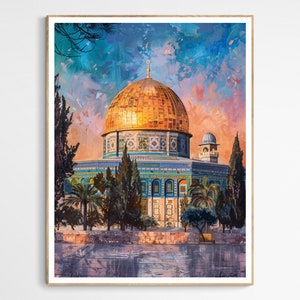 Stunning Al-Aqsa Mosque Art Print | Elegant Palestine Wall Decor, Sacred Space Accent, Housewarming Gift, Beautiful Gift for Muslims