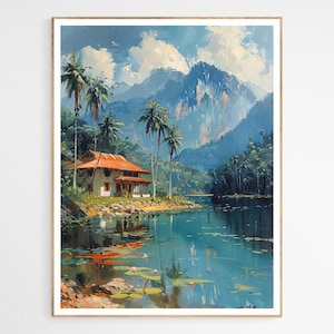 Malaysia Tranquil Beauty Art Print | Malaysia Culture Decor, Travel to Malaysia, Malaysian Landscape Scenery Wall Art