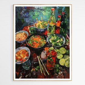 Vietnam Cuisine Food Art Print | Cultural Kitchen Food Art, Vietnamese Home Decor, Gift For Foodies
