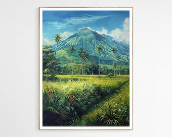 Stillsam Mount Apo konsttryck | Stratovulkanen i Filippinerna, ön Mindanao, Apo Sandawa Cultural Wall Decor