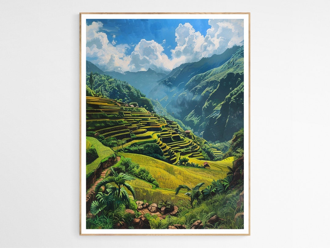 Majestic Banaue Rice Terrace Art Print | Filipino Heritage Wall Decor