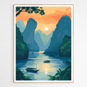 Aquatic View of Vietnam Art Print | Traditional Wall Décor, Home Office Decoration, Unique Vietnamese Gift
