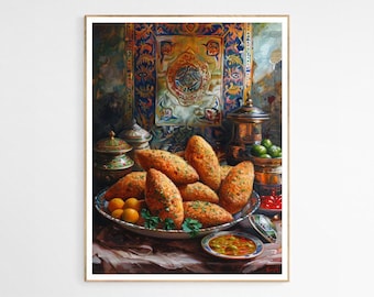 Kibbeh from Palestine Art Print | Palestinian Cuisine, Kitchen Wall Art