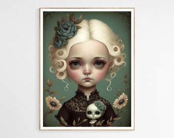 Loretta Princess Art Print | Charming Doll Artwork Print, Elegant Decorative Piece, Ideal for Bedroom, Thoughtful Housewarming Gift