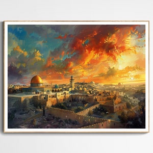 Sunrise in Palestine Art Print | Palestine Inspired Art Print, Modern Wall Decor, Handmade Cultural Poster, Gift for Art Lovers