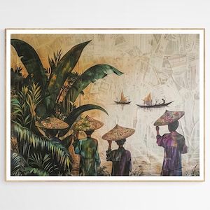 Philippines from a Distance Art Print | Traditional Filipino Wall Decor, Unique Art for Bedroom, Art for Living Room, Gift for Him