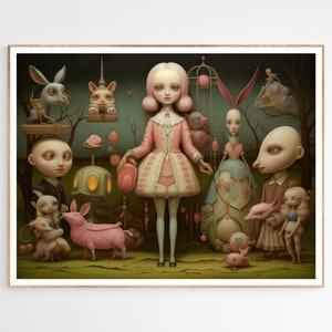Unusual Doll Collection Art Print | Pop Surrealism Fans, Unique Wall Decor, Suitable for a Living Room