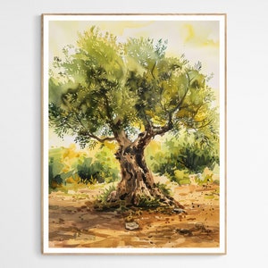 Olive Tree Art Print | Traditional Palestine Culture, Stunning Decor for Living Room, Religious Home Decor, Gifts for Muslims, Arabic Art