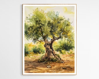 Olive Tree Art Print | Traditional Palestine Culture, Stunning Decor for Living Room, Religious Home Decor, Gifts for Muslims, Arabic Art