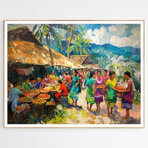 The Villager Market Art Print | Celebrating Filipino Culture, Eye-Catching Philippines Design, Great Gift for Cultural Enthusiasts