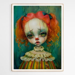 Margaret the Sad Clown Art Print | Retro Art Collection, Gift for Surrealism Lovers, Wall Decor
