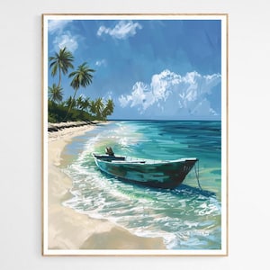 Serene Puerto Rican Beach Art Print | Puerto Rico Culture, Puerto Rican Landscapes Decor