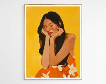 Beautiful Filipina in a Dress Art Print | Celebrating Filipino Culture, Unique Art Collection, Gifts for Her