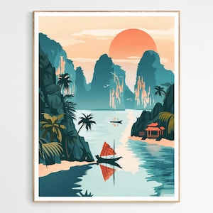 Gelassenheit in Vietnam Gewässern Kunstdruck | Schöne Vietnamesische Reise Kunst, Einzigartiges Wand Dekor Geschenk