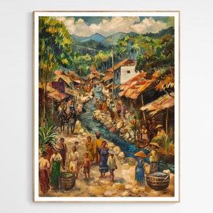 Beautiful Philippines Town View Art Print | Traditional Filipino Heritage, Enhance Your Living Space, Thoughtful Gift for Art Lovers