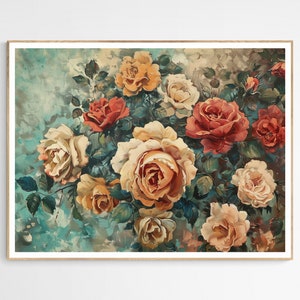 Bold Vintage Roses Art Print | Vintage Flower Art, Elegant Floral Wall Art, Perfect Home Decoration, Birthday Gift for Her