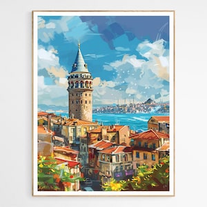Gelassenheit von Istanbul Kunstdruck | Galataturm, Istanbul Türkei, schöne Stadtansicht Wohnkultur, perfekte Wand Kunst Geschenk für Reiseliebhaber