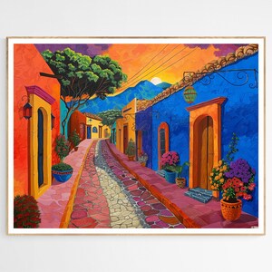 Vibrant Look of Mexico Art Print | Mexican Street Art Print, Urban Style, Trendy Wall Art